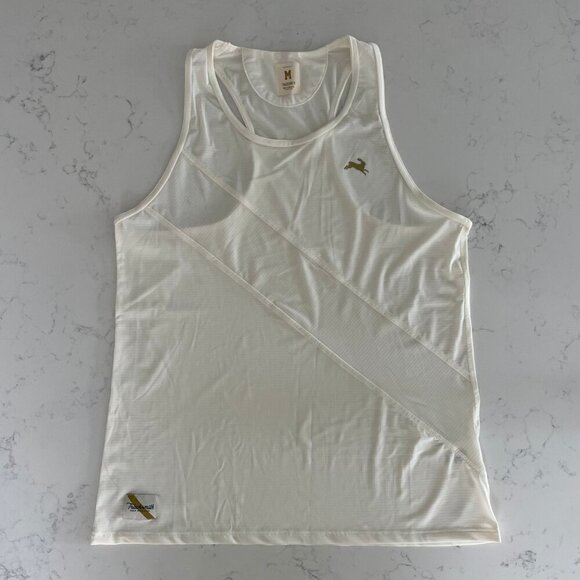 Tracksmith Strata Singlet Lightweight Technical Racing w Coldblack Ivory Sz M - Picture 2 of 12